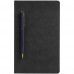 Блокнот Magnet Gold с ручкой, черный с синим