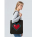 Холщовая сумка Pixel Heart, черная
